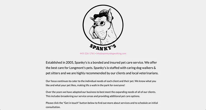 spankysdogwalking.com homepage